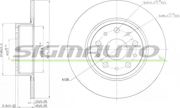 SIGMAUTO DBA805S - Bremžu diski www.autospares.lv