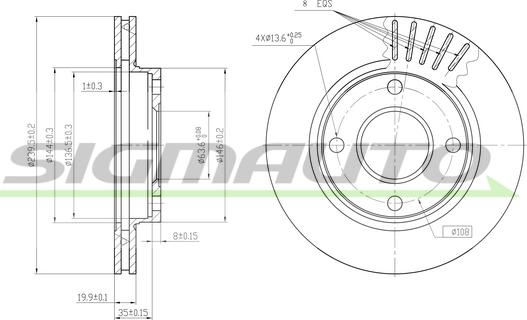 SIGMAUTO DBA887V - Bremžu diski autospares.lv