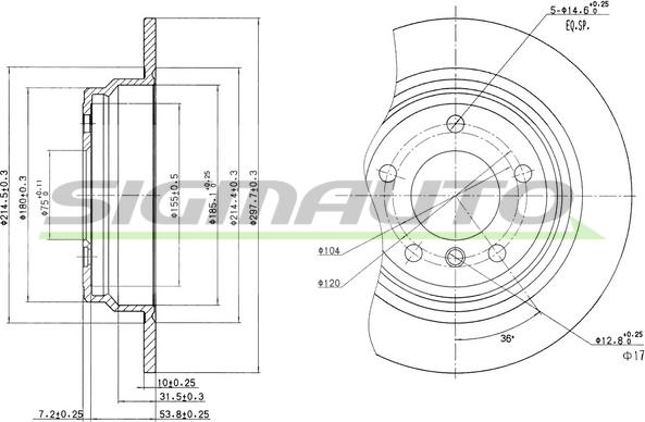 SIGMAUTO DBA835S - Bremžu diski autospares.lv