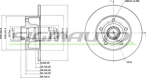 SIGMAUTO DBA830S - Bremžu diski www.autospares.lv