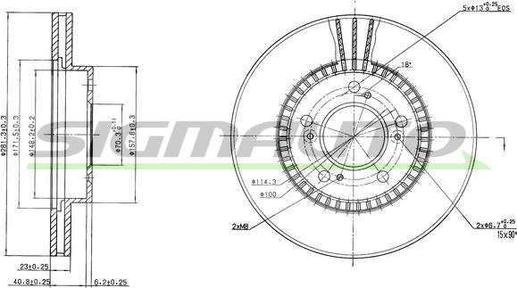 SIGMAUTO DBA829V - Bremžu diski www.autospares.lv