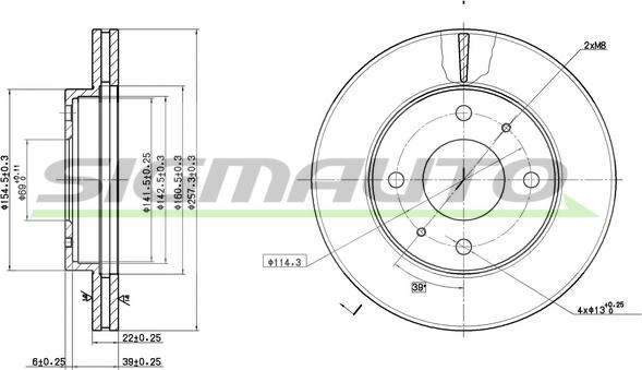 SIGMAUTO DBA390V - Bremžu diski www.autospares.lv