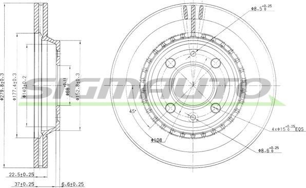 SIGMAUTO DBA397V - Bremžu diski www.autospares.lv