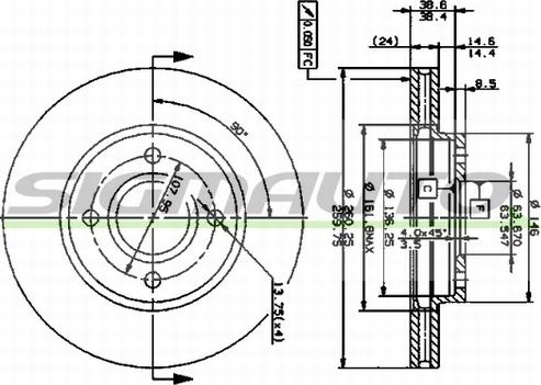 SIGMAUTO DBA364V - Bremžu diski www.autospares.lv