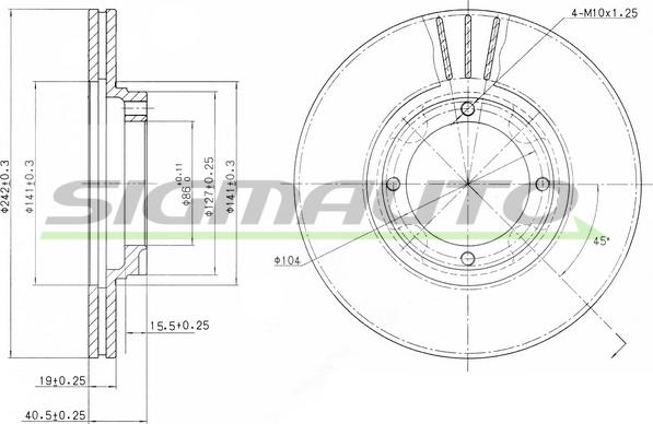 SIGMAUTO DBA389V - Bremžu diski www.autospares.lv