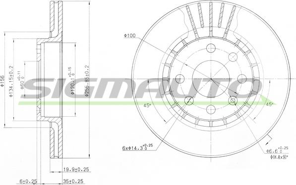 SIGMAUTO DBA328V - Bremžu diski autospares.lv