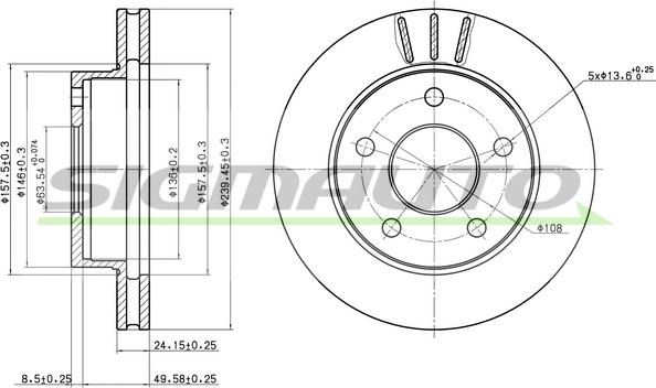 SIGMAUTO DBA370V - Bremžu diski www.autospares.lv