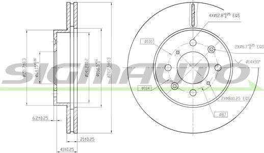 SIGMAUTO DBA261V - Bremžu diski www.autospares.lv