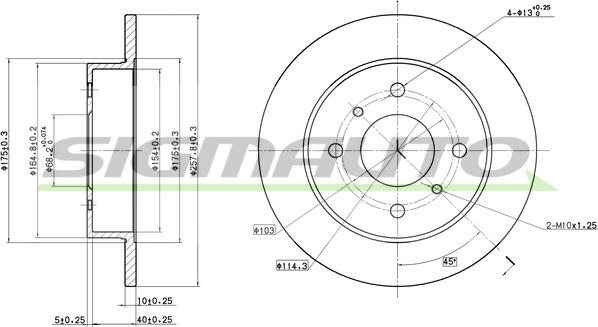 SIGMAUTO DBA267S - Bremžu diski www.autospares.lv