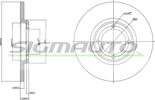 SIGMAUTO DBA280S - Bremžu diski autospares.lv