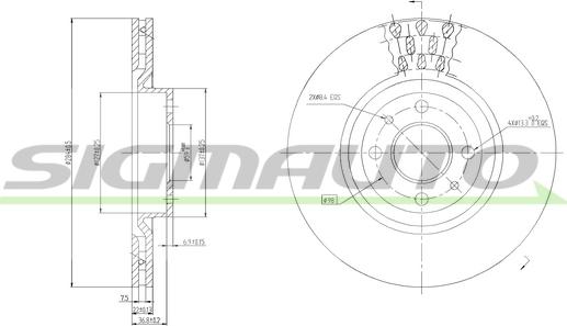 SIGMAUTO DBA220V - Bremžu diski autospares.lv