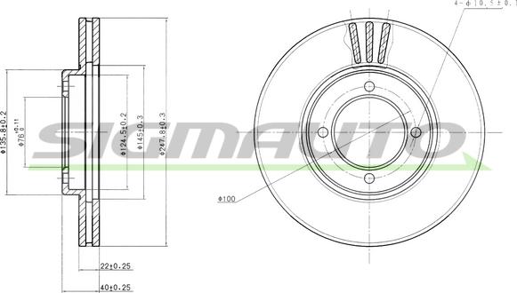 SIGMAUTO DBA775V - Bremžu diski www.autospares.lv