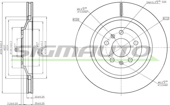 SIGMAUTO DBB935V - Bremžu diski www.autospares.lv