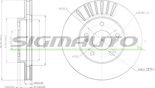 SIGMAUTO DBB494V - Bremžu diski autospares.lv