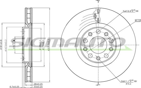 SIGMAUTO DBB451V - Bremžu diski www.autospares.lv