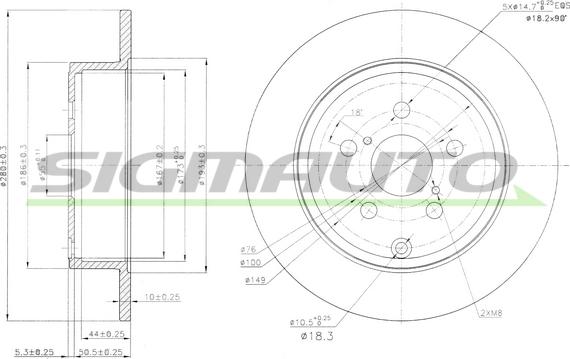 SIGMAUTO DBB406S - Bremžu diski www.autospares.lv