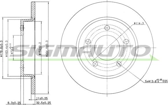 SIGMAUTO DBB420S - Brake Disc www.autospares.lv