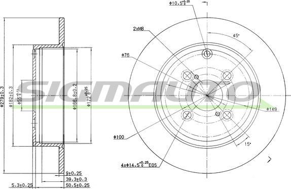 SIGMAUTO DBB421S - Bremžu diski autospares.lv