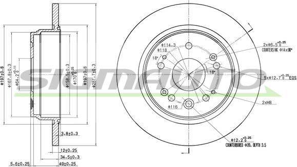 SIGMAUTO DBB540S - Bremžu diski autospares.lv