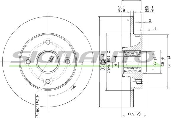 SIGMAUTO DBB560S - Bremžu diski autospares.lv