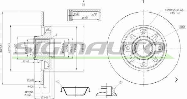 SIGMAUTO DBB561S - Bremžu diski www.autospares.lv