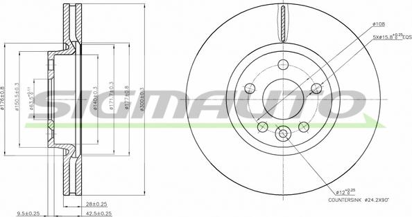 SIGMAUTO DBB567V - Bremžu diski autospares.lv