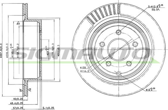 SIGMAUTO DBB506S - Bremžu diski www.autospares.lv