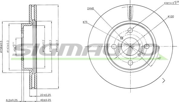 SIGMAUTO DBB587V - Bremžu diski www.autospares.lv