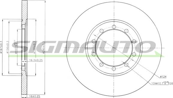 SIGMAUTO DBB537S - Brake Disc www.autospares.lv