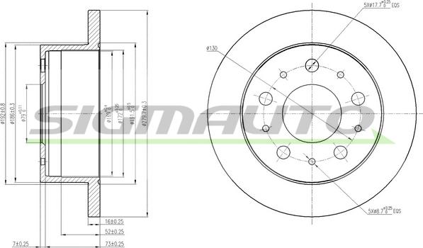 SIGMAUTO DBB574S - Bremžu diski autospares.lv