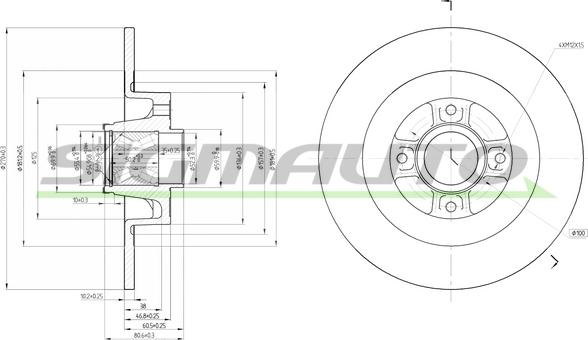 SIGMAUTO DBB570S - Bremžu diski autospares.lv