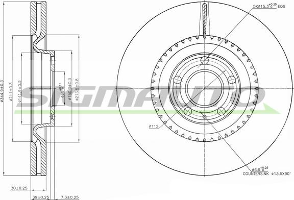 SIGMAUTO DBB661V - Тормозной диск www.autospares.lv