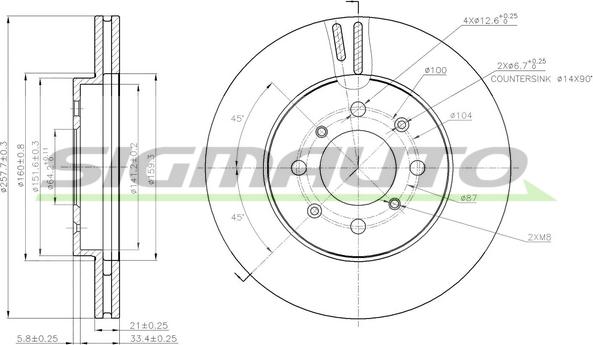 SIGMAUTO DBB610V - Brake Disc www.autospares.lv