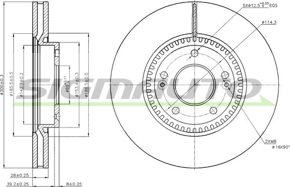 SIGMAUTO DBB630V - Bremžu diski www.autospares.lv