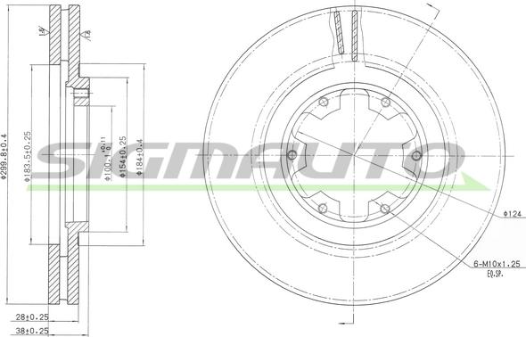 SIGMAUTO DBB626V - Bremžu diski www.autospares.lv