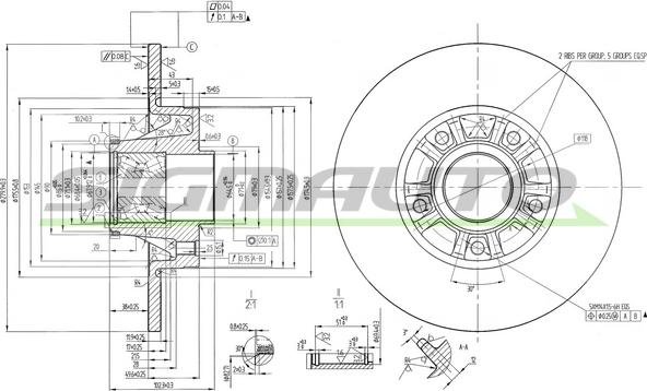 SIGMAUTO DBB623S - Bremžu diski autospares.lv