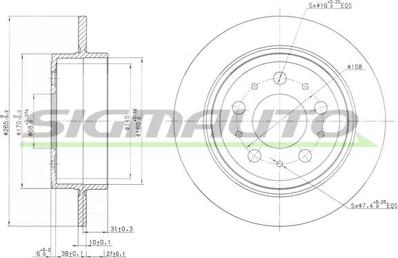 SIGMAUTO DBB060S - Brake Disc www.autospares.lv