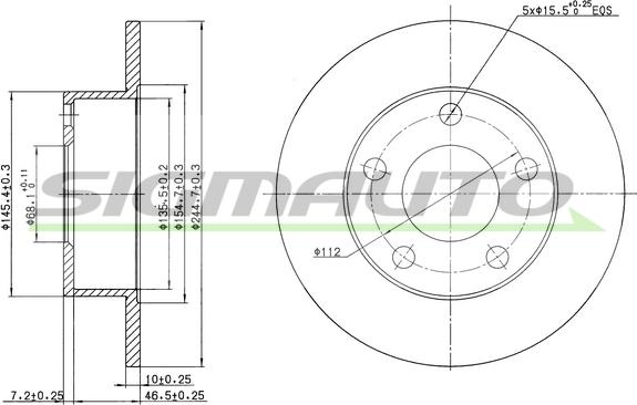 SIGMAUTO DBB033S - Bremžu diski www.autospares.lv