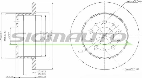 SIGMAUTO DBB144S - Brake Disc www.autospares.lv