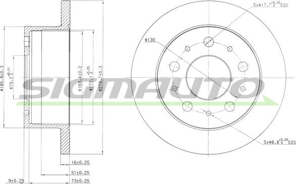 SIGMAUTO DBB145S - Brake Disc www.autospares.lv