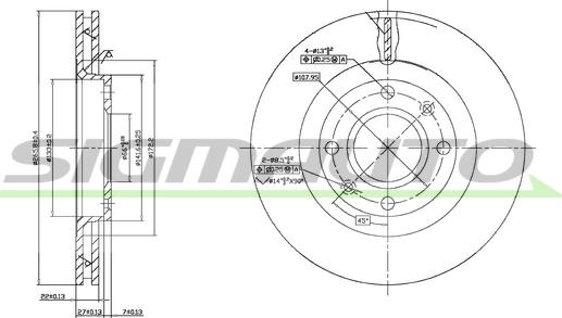 SIGMAUTO DBB140V - Тормозной диск www.autospares.lv