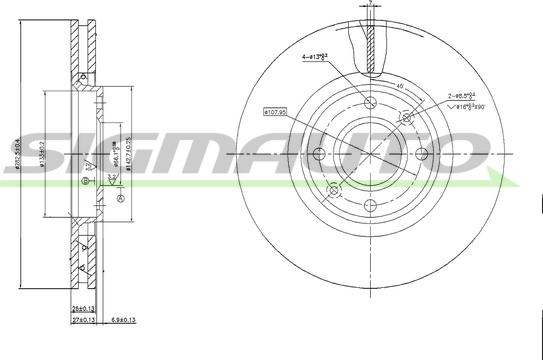 SIGMAUTO DBB152V - Тормозной диск www.autospares.lv