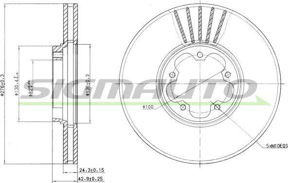 SIGMAUTO DBB113V - Bremžu diski autospares.lv