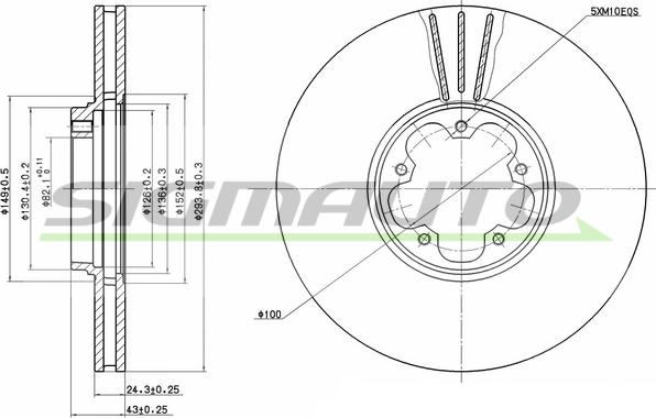 SIGMAUTO DBB112V - Bremžu diski www.autospares.lv