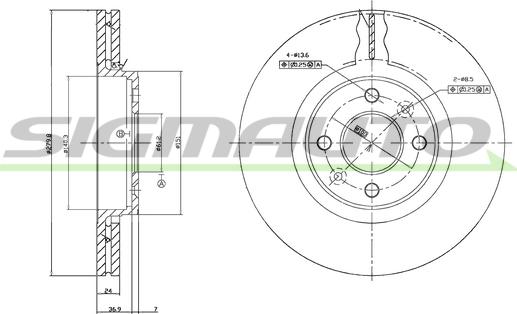 SIGMAUTO DBB124V - Bremžu diski www.autospares.lv