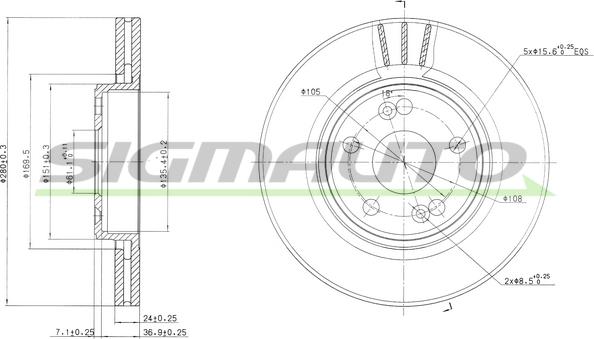 SIGMAUTO DBB123V - Bremžu diski www.autospares.lv