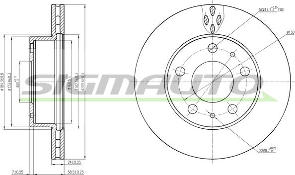 SIGMAUTO DBB171V - Bremžu diski autospares.lv