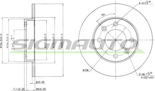 SIGMAUTO DBB178S - Brake Disc www.autospares.lv