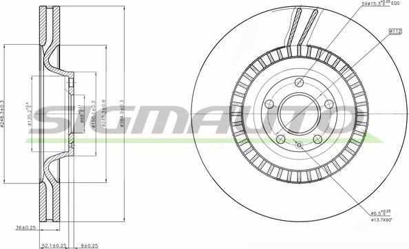 SIGMAUTO DBB899V - Brake Disc www.autospares.lv