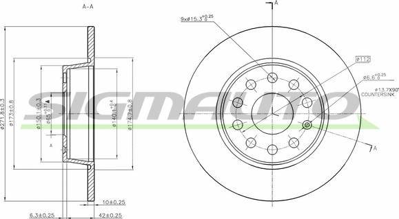 SIGMAUTO DBB895S - Тормозной диск www.autospares.lv